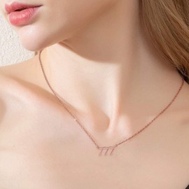 RWQIAN Angel Number Rose Gold 777 Necklace For Women,Dainty Silver Plated Number 339 Pendant Choker Chain Numerology Jewelry Necklace Gifts for Women Girls