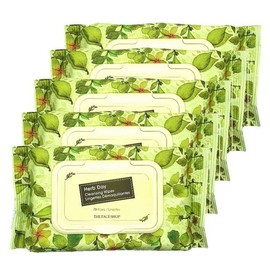 1+1+1+1+1 The Face Shop Herb Day Cleansing Tissue 70 Sheets (5 Pack) / 1+1+1+1+1 더페이스샵 허브데이 클렌징 티슈70매(5개)