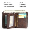 MANBANG Mens Wallet Zipper Genuine Leather RFID Card Holders Cowhide