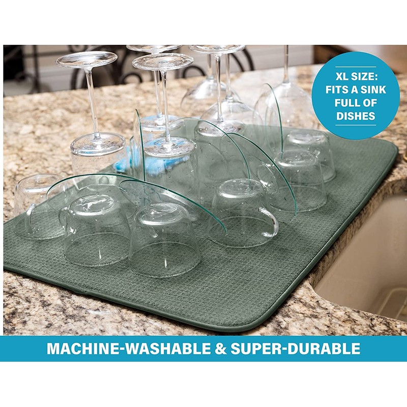 Bellemain XXL Dish Mat 16" x 18" Microfiber Dish Drying