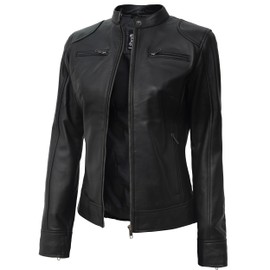 Blingsoul Womens Leather Motorcycle Jacket | [1313765] Dodge Black, XL