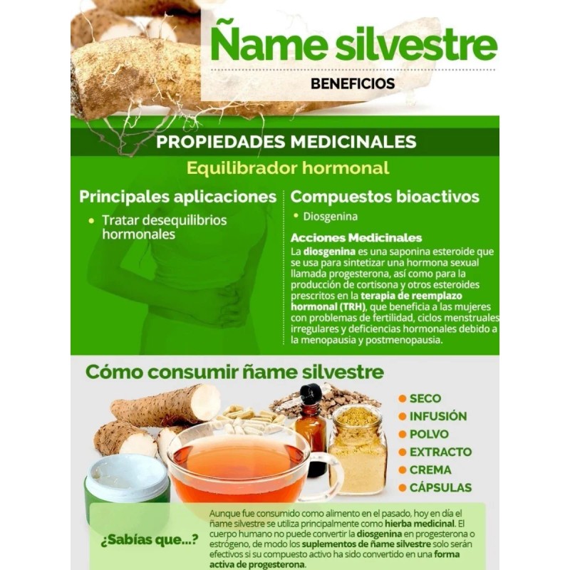 ame Silvestre Barbasco Wild Yam Camote 65 Cap Neutro