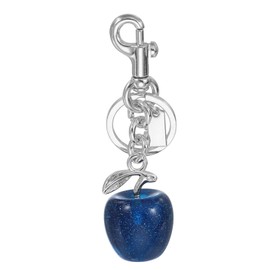 PATIKIL Apple Keychain for Women Bag Purse Charm Cute Apple Accessories with Key Ring and Clip for Handbag Keys Car Ring, Blue-Silver