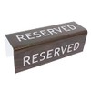 Reserve Seat or Pew Signs 3 Sided Walnut Lucite Reserved