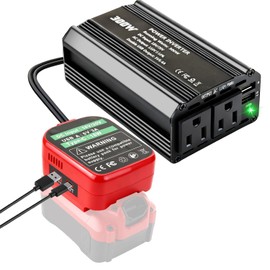 300W Power Inverter Compatible with Craftsman, DC 20V to AC 110-120V Battery Inverter, Portable Battery Adapter Charger Converter with 3 USB & 1 Type-C & 2 AC Outlet for Outdoor,Emergency(Tool Only)