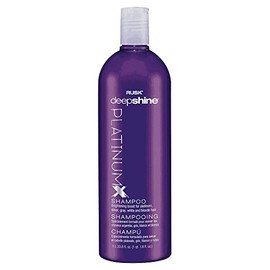 RUSK Deepshine PlatinumX Shampoo, Gentle Cleansing, Brightening Boost for Platinum, Silver, Gray, White, and Blonde Hair, 33.8 oz