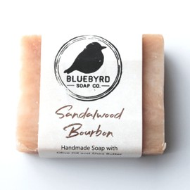 BLUEBYRD Soap Co. Sandalwood Bourbon Soap Bar | Moisturizing Soap Wash for Face, Body, and Hands | Vegan and Paraben Free | Sandalwood Bar Soap Moisturizing Shea Butter & Olive Oil (BOURBON)