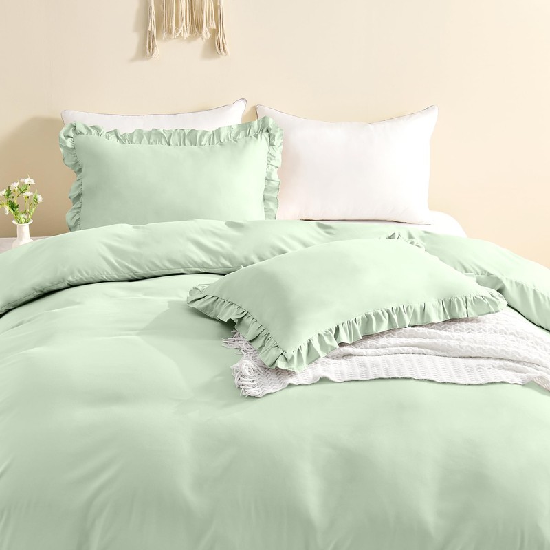 LINENOVA Ruffled Pillow Cases Set of 2 - European Size