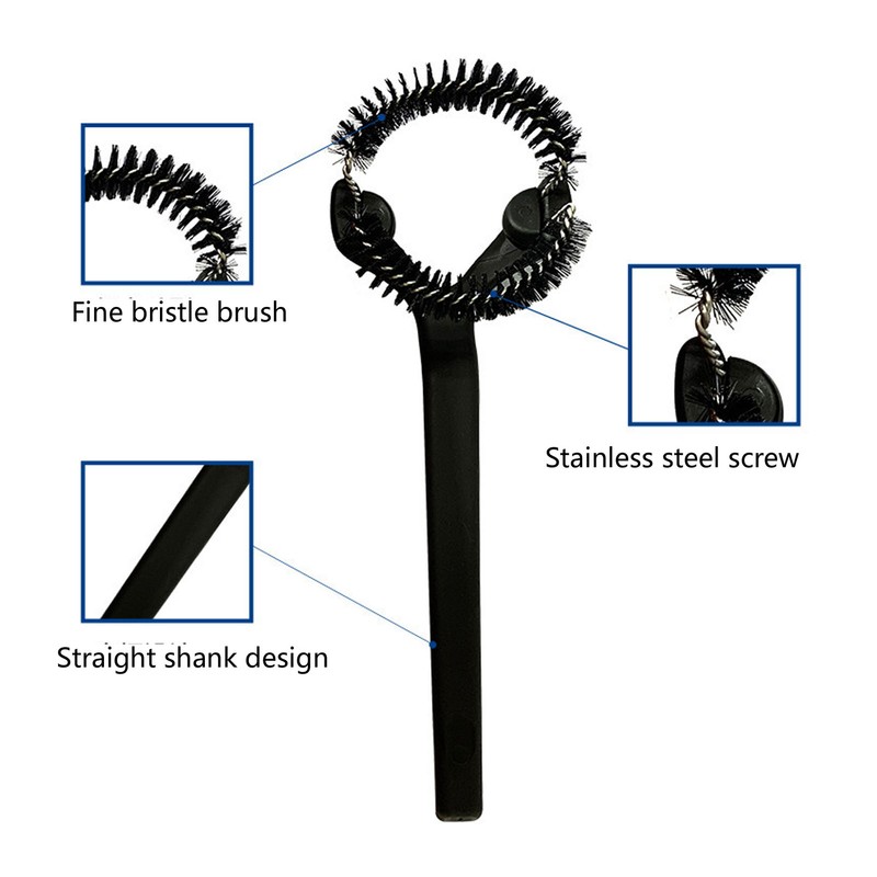 Grouphead Cleaning Brush Detachable Plastic Handle Nylon Bristle Round Coffee