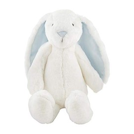 Mud Pie Blue Plush Bunny, Large, 15" x 9", White and Blue, Polyester
