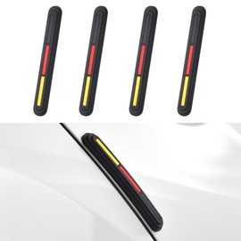 4PCS Car Door Edge Guards, Anti-Scratch Anti Collision Car Door Protector Bumper Guard Trim Sticker, Universal Self Adhesive Rearview Mirror Protective Strip Auto Exterior Accessory (Black/Red/Yellow)