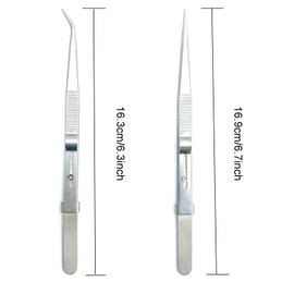 YUESUO Premium Precision Tweezers Set - Anti-Static Stainless Steel Curved and Diamond Stone Tweezers for Gems and Jewelry (Straight and Bend Head)