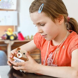 Positive Crochet Animals,Otters Crochet Emotional Support with Card | Handmade Uplifting Table Ornament for Home Office, Cheer Up Knitted Doll