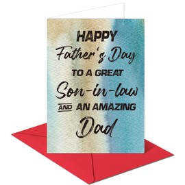 ARUSIMA Fathers Day Card for Son In Law - To A Great Son in Law and an Amazing Dad, Great Fathers Day Card, Sweet Father's Day Greeting Cards, Father's Day Gifts Gifts from Mother In Law Father In Law