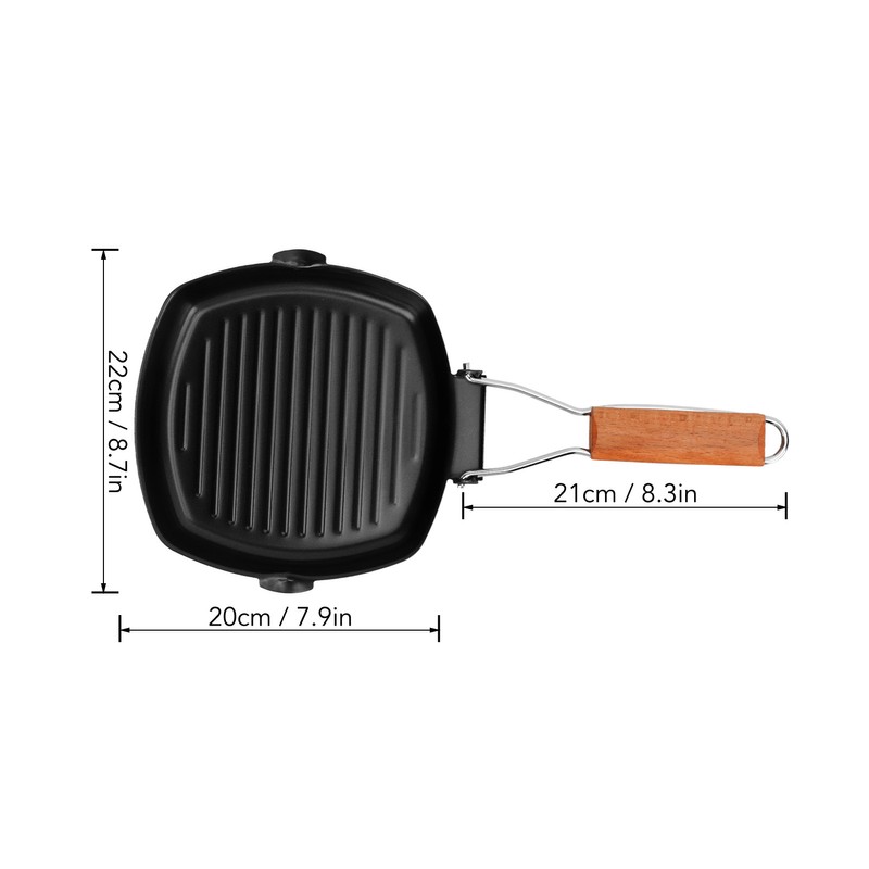 Frying Pan Folding Non Stick Portable Anti Scald Wooden Handle