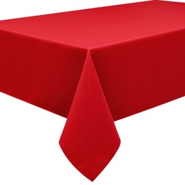 Home Direct Large Rectangular Fabric Tablecloth 140x200cm 55"x78" Red