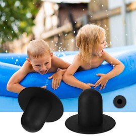 Amaxiu 4pcs Swimming Pool Pump Strainer Hole Plug Replacement Ground Summer Swimming Filter Plugs Wall Stopper Universal Escape Swimming Pool Parts(Black)