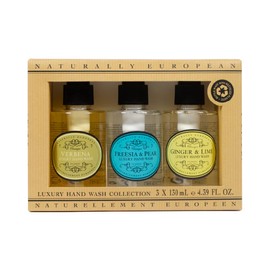 Naturally European Luxury Hand Wash Gift Set - Freesia & Pear, Verbena, Ginger & Lime, 3 x 130 ml