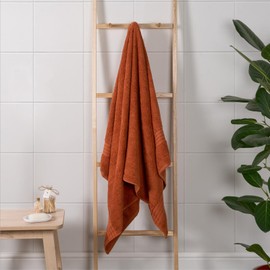Brentfords Bath Sheet Burnt Orange, Ultra Soft Feel Quick Drying Large Bath Towels for Adults 100% Cotton Towels Large Highly Absorbent Household Essentials, 1 Piece