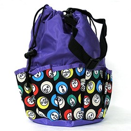 Bingo Dauber Bag- Bingo Balls Design (Purple) 10 Pocket w/Lucky Troll Charm