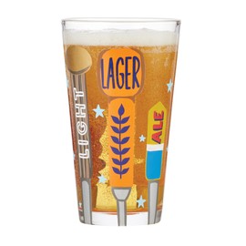 Enesco Designs by Lolita On Tap Hand-Painted Artisan Beer Pint Glass, 16 Ounce, Multicolor