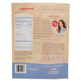 Unbothered Foods Sea Salt & Flax Sourdough Crackers - Gut-Friendly & Easy to Digest, Non-GMO, No Added Sugar, Nut-Free, Perfect for Cheese & Snacks, 100% Naturally Fermented (2 pack)