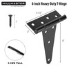 HILLMASTER 6 Inch T-Strap Heavy Duty Shed Door Hinges Gate