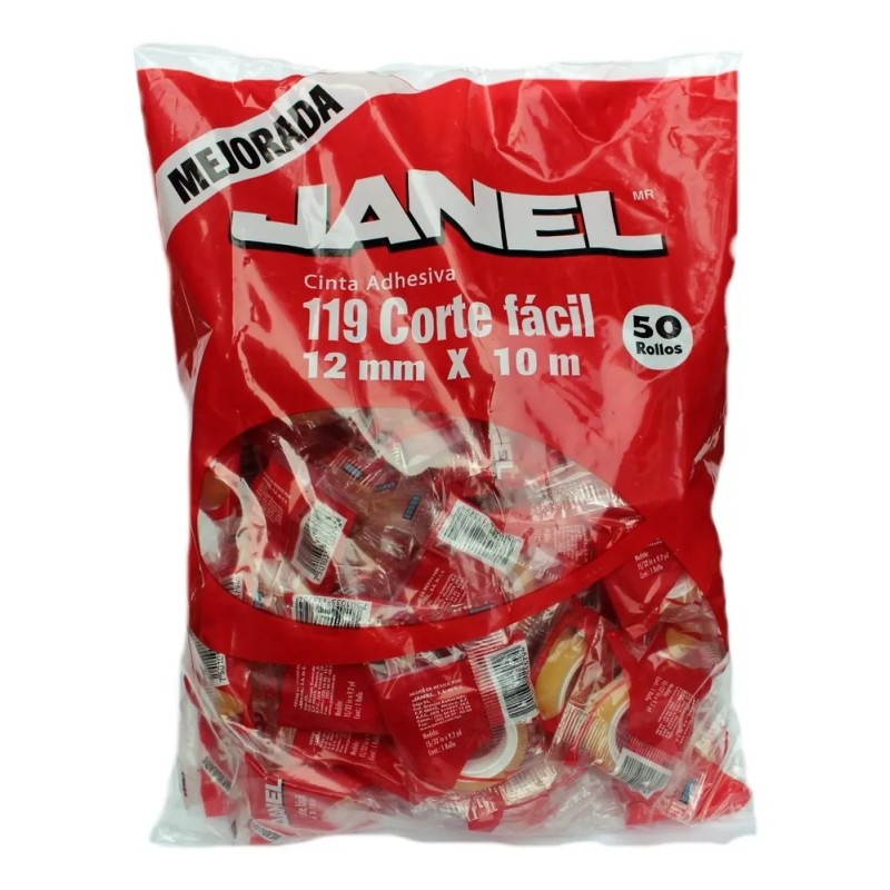 Cinta Adhesiva Janel 12x10 Bolsa Con 50 Pz