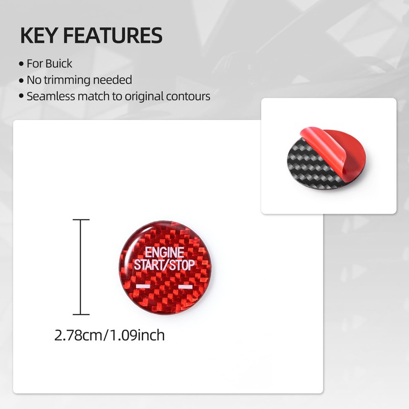 Carbon Fiber Car Engine Start Button Trim