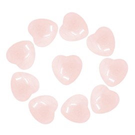 10PCS Natural Crystasl Rose Quartz Healing Stone 0.5/0.8" Mini Heart Gift Bag (Small (0.5in))