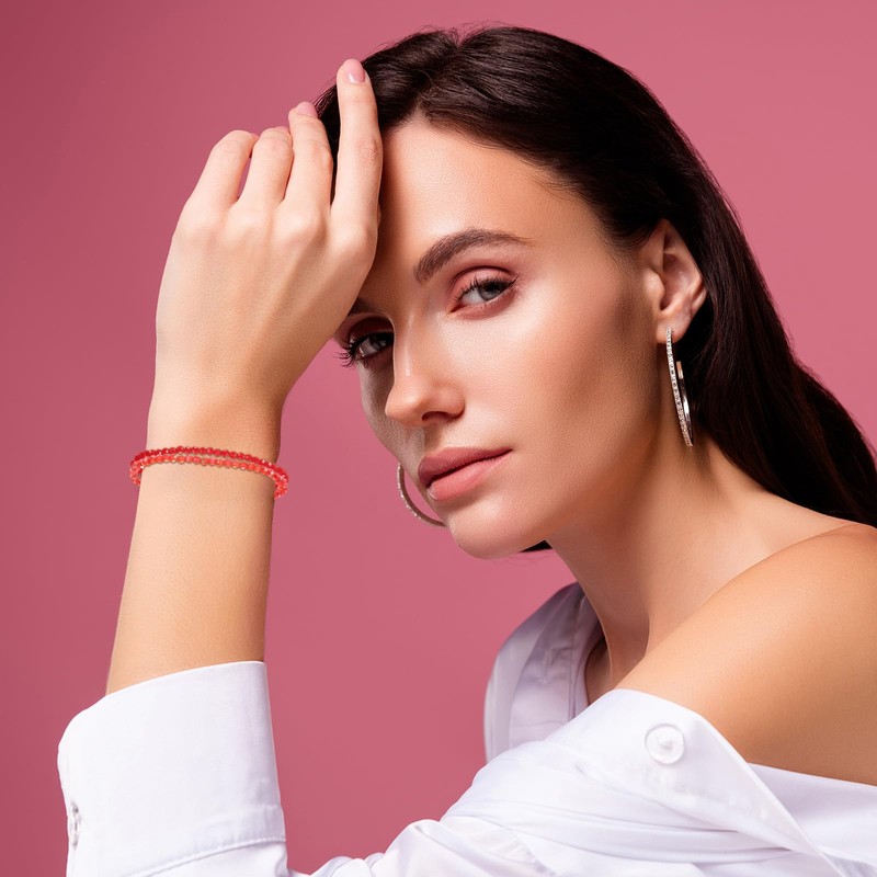 PATIKIL Bohemian Stackable Bead Bracelets 4mm Multi-Layer Crystal Beads Stretch