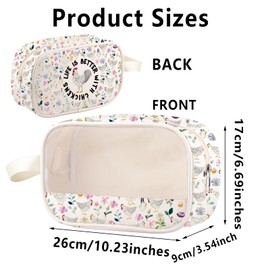 Chicken Clear Makeup Bag Life is Just Better with Chickens Gifts Chicken Lady Cosmetic Bag Chicken Zipper Bag (with Chicken clear2)
