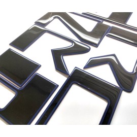 AFX 3D BLACK BLUE OUT DOMED FRONT GRILLE LETTERS FOR NISSAN FRONTIER 2022-24 US MADE