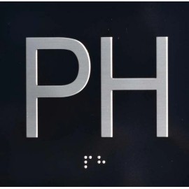 BUILDINGSIGNS.COM PH Elevator Jamb Plate Sign (Penthouse JAMB Plate) with Braille and.....ref0420