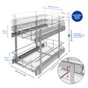 2 Tier Pull Out Cabinet Organizer 11" W X 17"