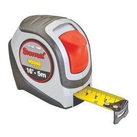 Starrett Exact Plus Retractable Imperial/Metric Pocket Tape Measure with Nylon Coating and Black Anodized Steel Belt Clip - 1.06" Width, 16' Length - KTXP106-16ME-N