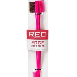 Red by Kiss Professional 3-in-1 Edge Brush 100% Boar Bristles Soft and Gentle 100% Natural--=%2=- hair=%2=-- brush Haircare Heatless--=%2=- hair=%2=----=%2=-=%2=-- sponge Anti-Static