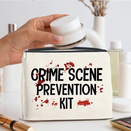 Nurawo Crime Scene Prevention Kit Makeup Bag Cosmetic Bags for Women Makeup Pouch With Zipper Travel Toiletry Organizer Bag