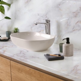 Haton Marble Contact Paper Peel and Stick Wallpaper 17.5" x 118.1" for Countertops, Removable Self Adhesive Waterproof Granite Paper for Cabinet Drawer Shelf Liner Furniture Bathroom Kitchen, Glossy