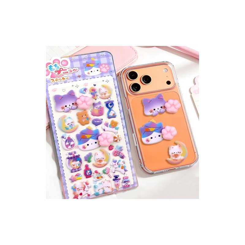 Cmart-Labo Squishy Sticker, 1 Sheet, Cute, 3D, For Elementary School