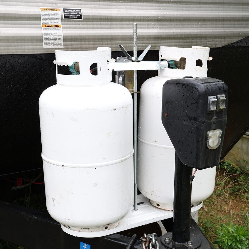 RVMATE RV Dual Propane Tank Mounting Rack for 30 lbs
