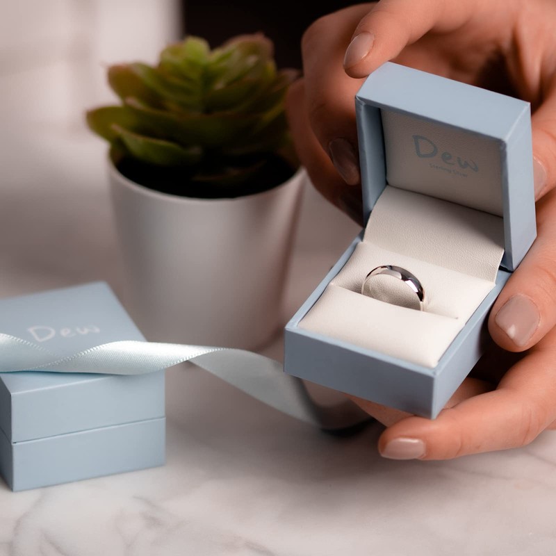 Dew Sterling Silver 5 mm D Section Plain Band Ring