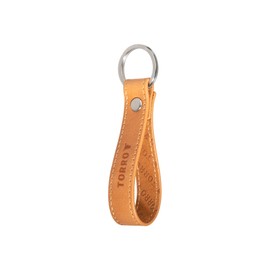 TORRO Genuine Leather Keyring with 2.5cm Diameter Brushed Metal Split Ring (Tan)