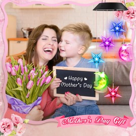 Mom Birthday Gifts for Women Mom Grandma Wife, Winzwon Moon Star Solar Wind Chimes for Outside Solar Lights Outdoor Decor Hanging for Garden Patio Yard Porch Christmas Decoration Mothers Day