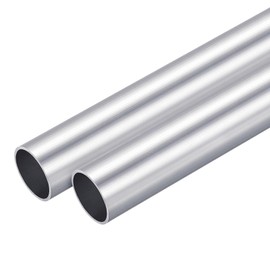 TOP-VIGOR 2Pcs 6063 Aluminum Round Tube, 32mm OD 29mm ID 300mm Length Seamless Aluminum Straight Tubing Metal Pipe for Industry DIY Projects