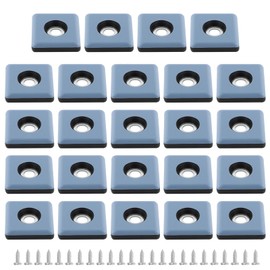 Teflon Furniture Glides for Screwing 25 x 25 mm Rectangular Chair Glides Carpet Glides Furniture Glides for Heavy Furniture Square Furniture Sliders with Stainless Steel Screws Pack of 24