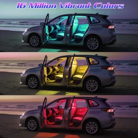 Winzwon Led Lights for Car Accessories Interior, Christmas Stocking Stuffers White Elephant Gifts for Men Women Adults, APP Control with USB Port Color Change Lights for Truck Decor 2 Pack