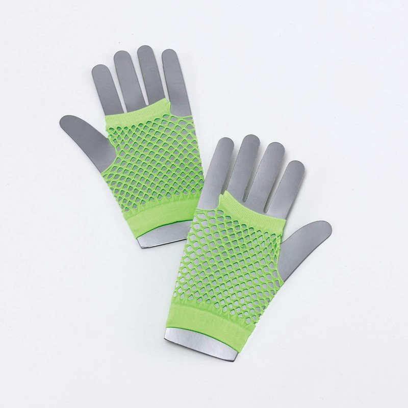 Vibrant Neon Pink Short Fishnet Gloves (1 Pair) - Perfect