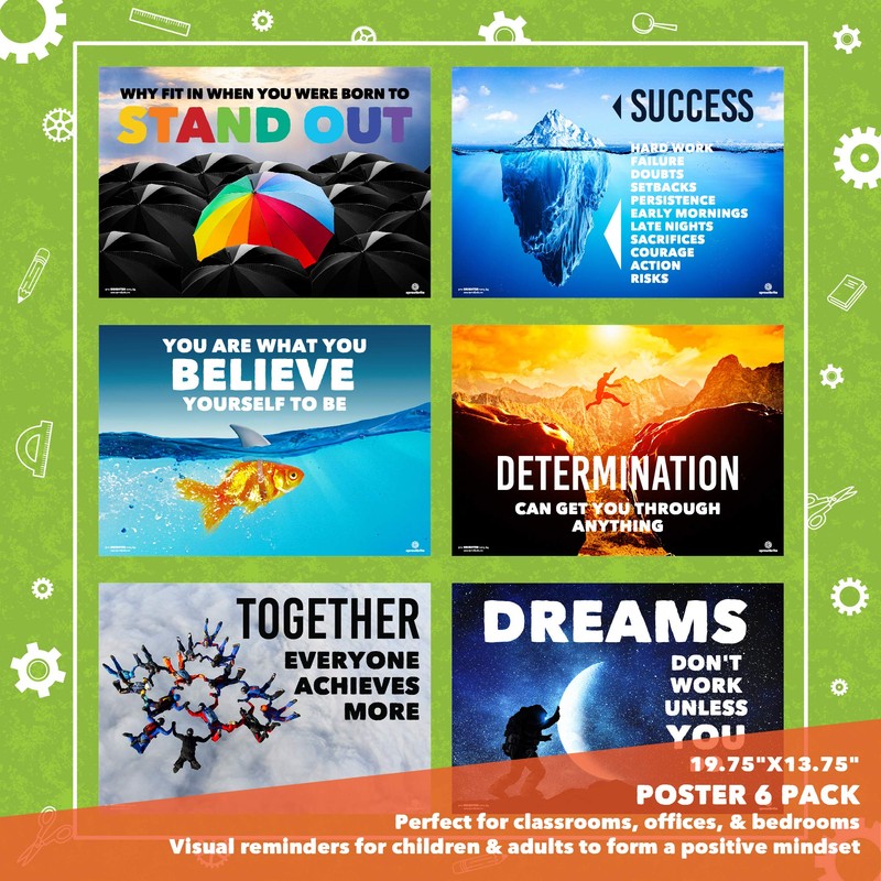 Sproutbrite Classroom Decorations - High School Motivational Posters - Educational