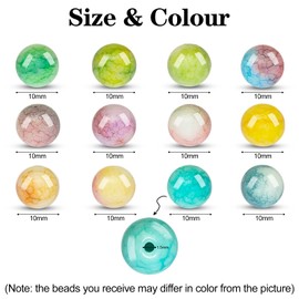 FINEASY Glass Beads for Threading Pack of 360